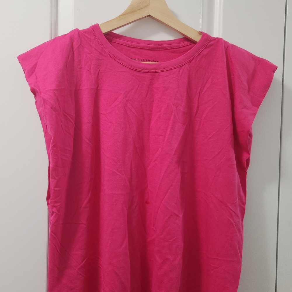 French Connection Vibrant Pink Muscle Tee